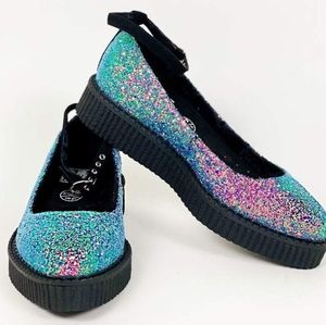 T.U.K Multicolored glitter Mary Janes